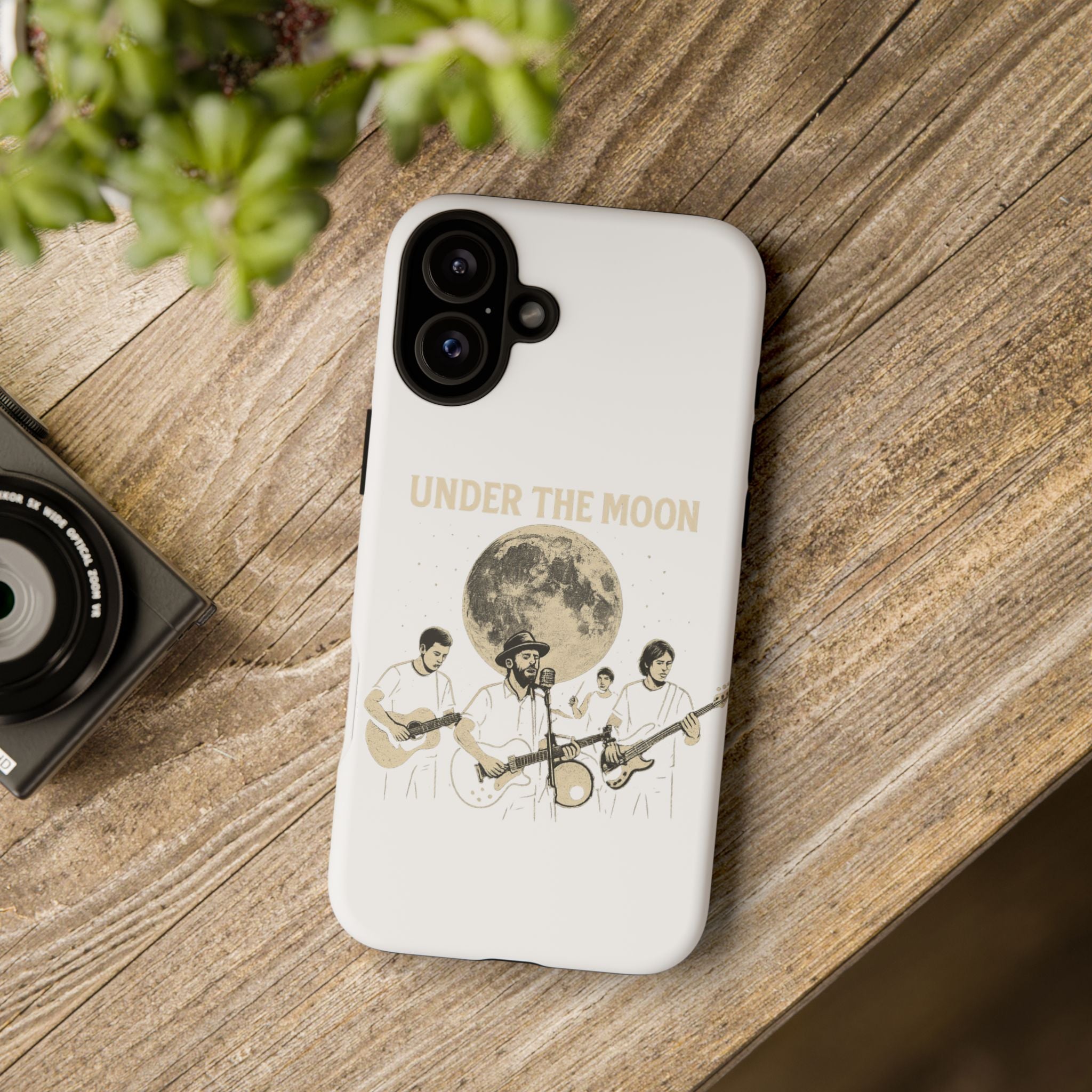 Moonlit Music Phone Case, Stellar Band Phone Cover, Celestial Gift for Music Lovers, Under the Moon Design, Festival Accessories