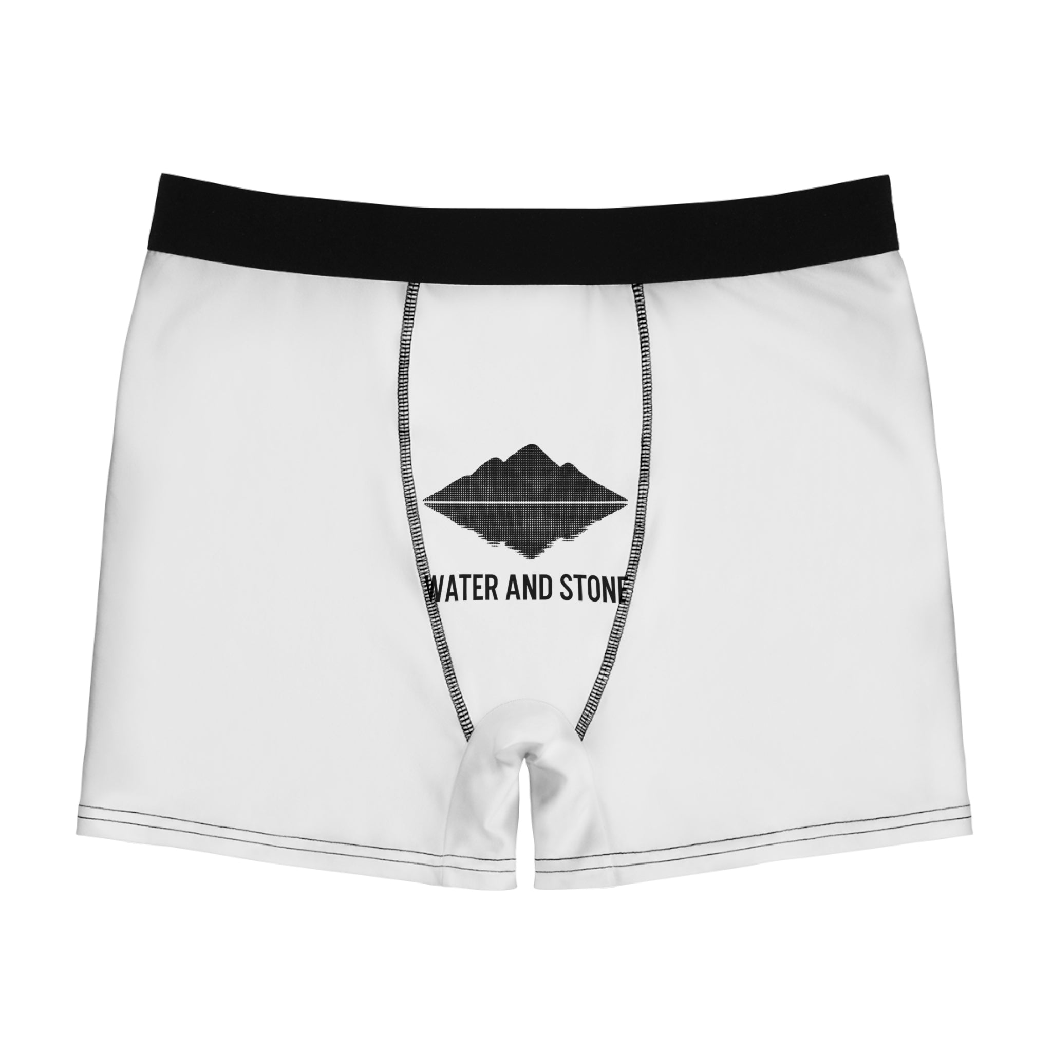 Trendy Men's Boxer Briefs with Unique Pattern, Comfortable Underwear, Stylish Gift, Casual Everyday Wear, Water and Stone Design