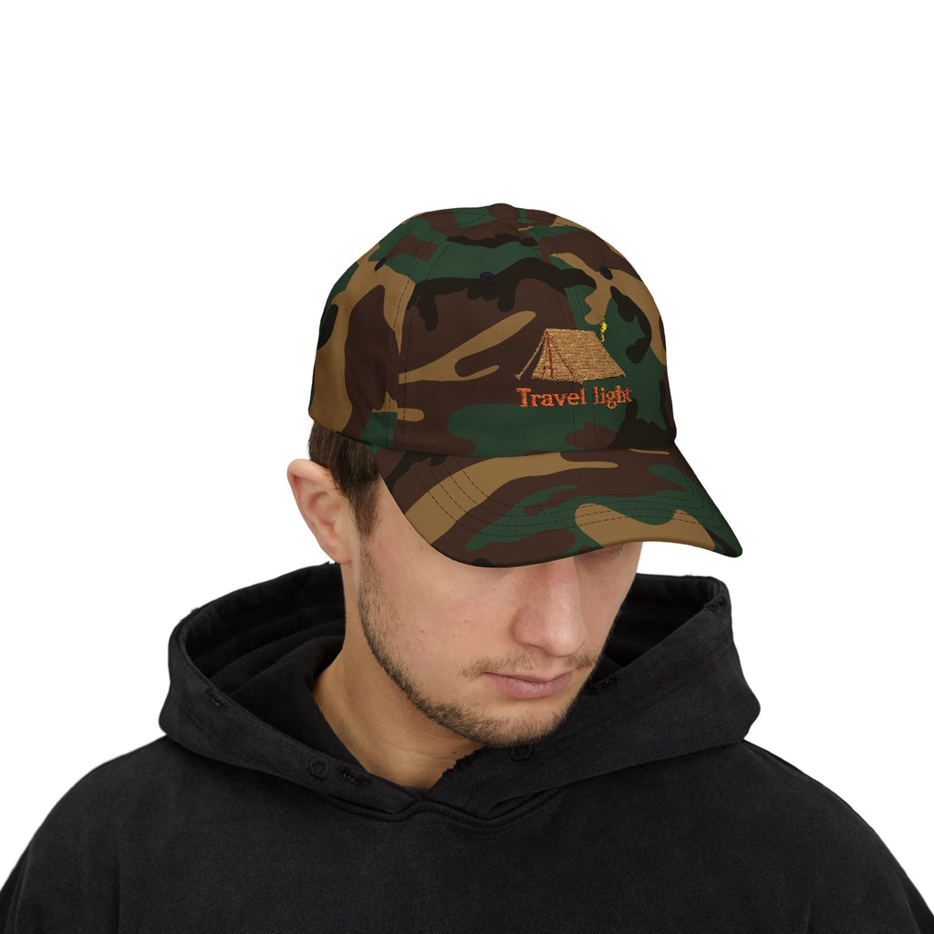 Travel Light Classic Dad Cap | Outdoor Adventure Baseball Hat | Gift for Campers | Summer Caps | Hiking Hats | Casual Sun Hat