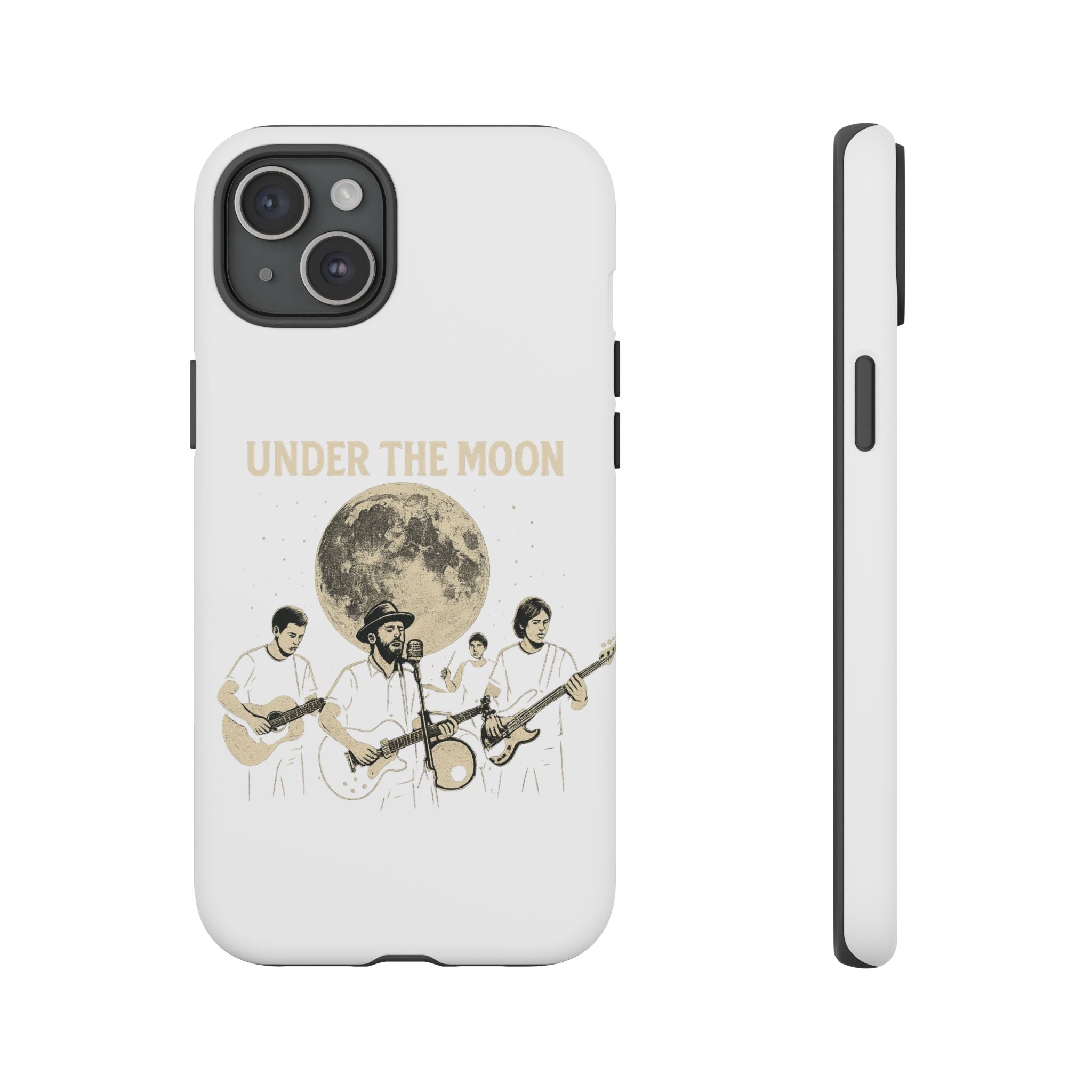 Moonlit Music Phone Case, Stellar Band Phone Cover, Celestial Gift for Music Lovers, Under the Moon Design, Festival Accessories